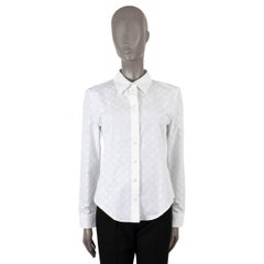 LOUIS VUITTON camicia button-up 2019 in cotone bianco Monogram 38 S