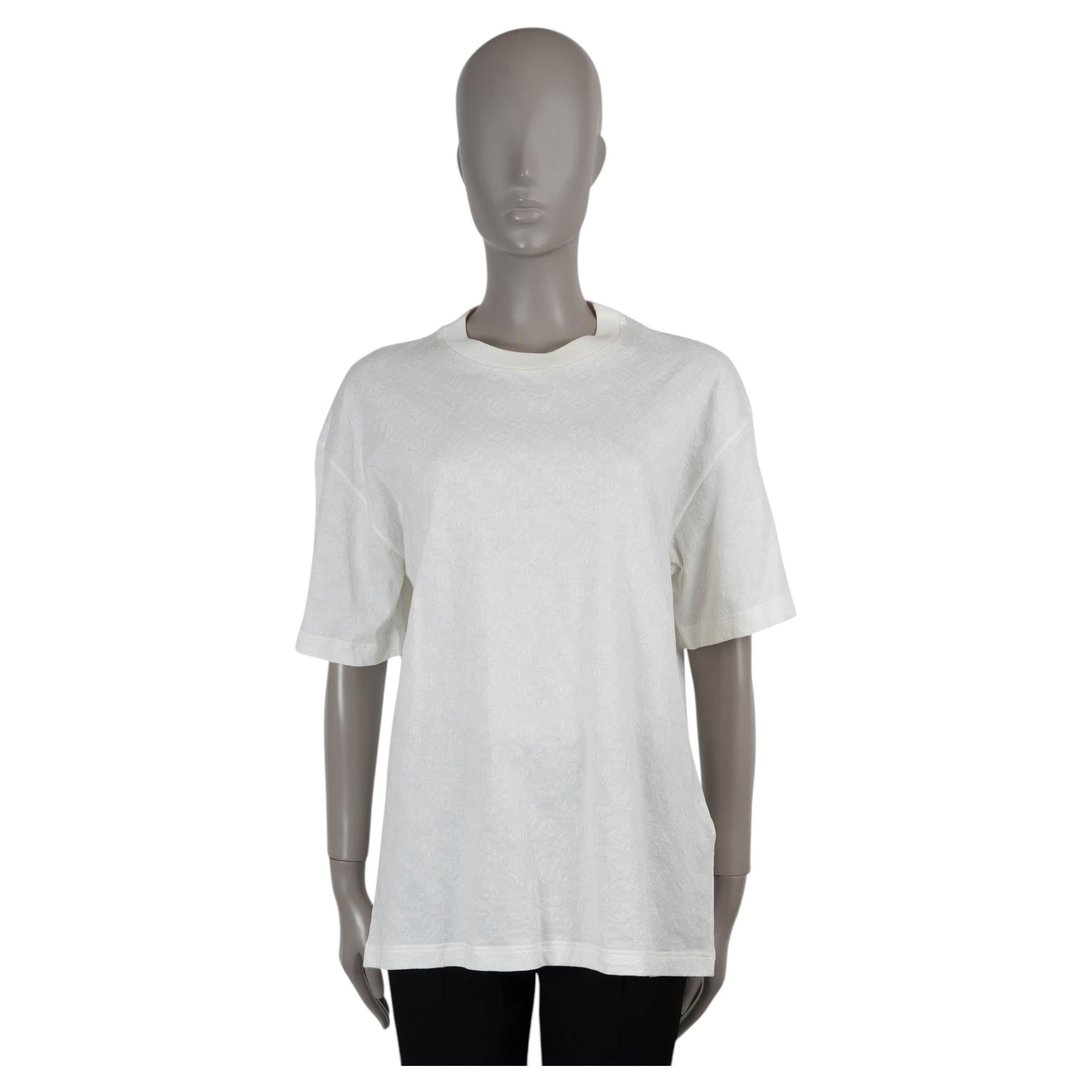 LOUIS VUITTON cotone bianco 2023 MONOGRAM JERSEY Maglietta M mens L-XL womens I.L.A. in vendita