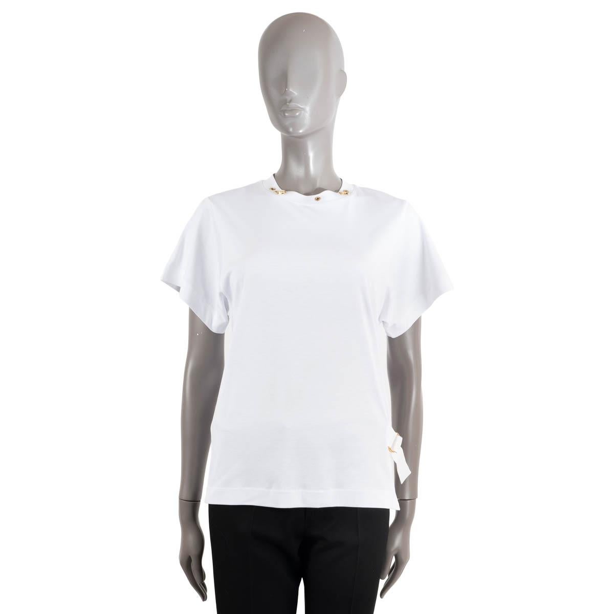 LOUIS VUITTON white cotton 2023 SIDE STRAP MONOGRAM FLOWER T-Shirt Shirt M In New Condition For Sale In Zürich, CH