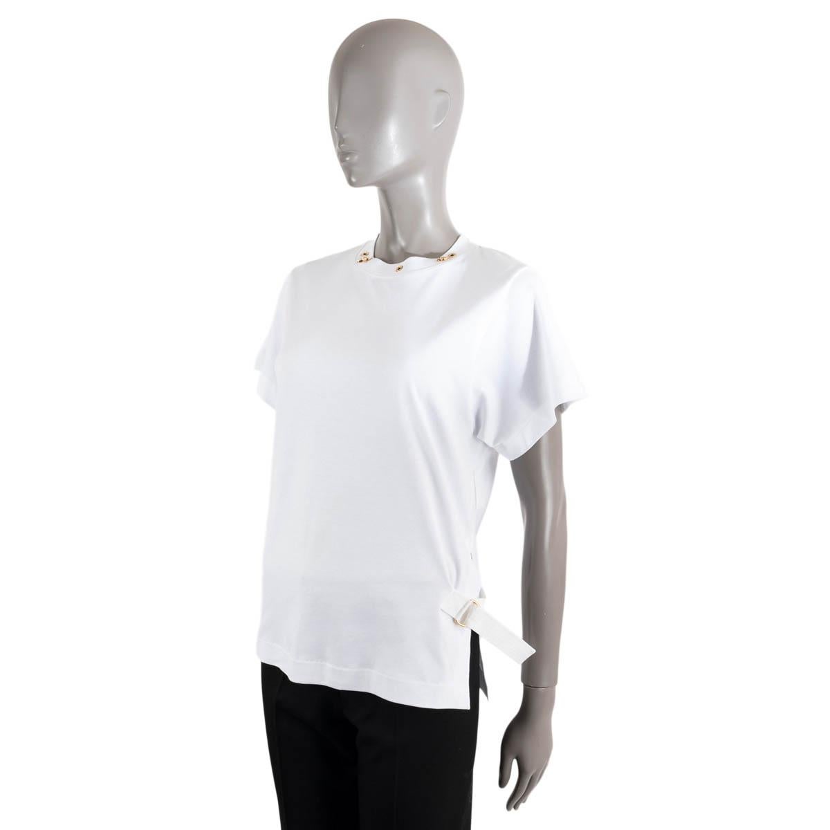 Women's LOUIS VUITTON white cotton 2023 SIDE STRAP MONOGRAM FLOWER T-Shirt Shirt M For Sale