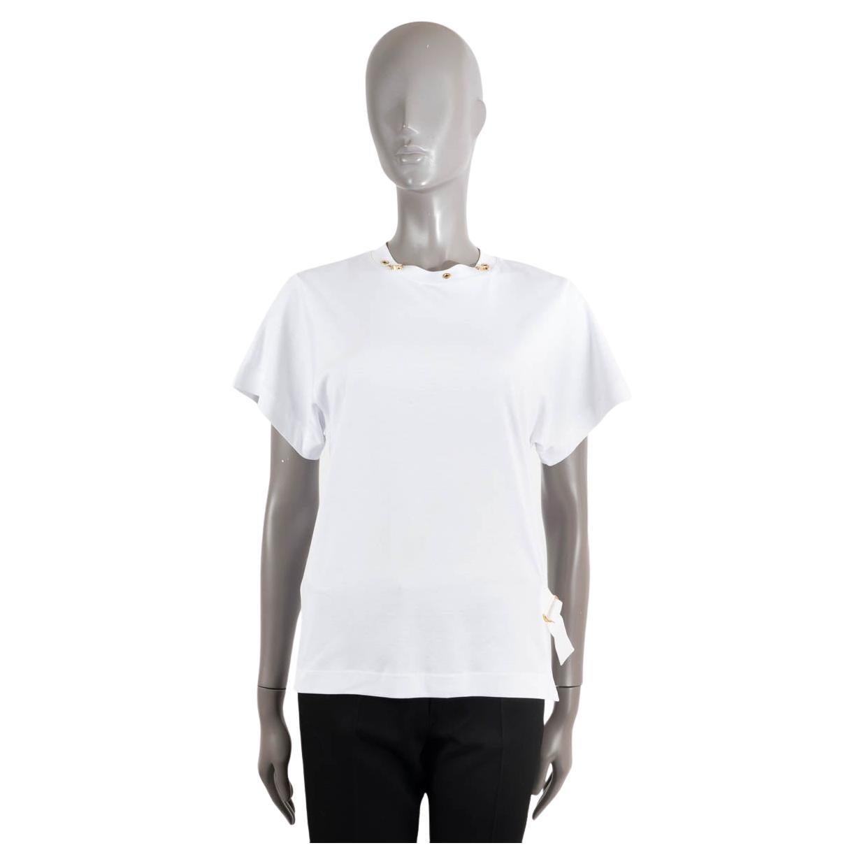 LOUIS VUITTON white cotton 2023 SIDE STRAP MONOGRAM FLOWER T-Shirt Shirt M For Sale