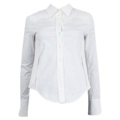 LOUIS VUITTON white cotton HOOK DETAIL Button-Up Shirt 36 XS