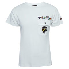 Louis Vuitton White Cotton Patched Pocket Detail T-Shirt L