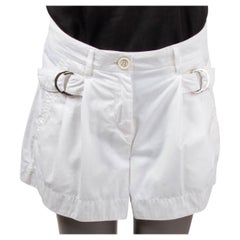 LOUIS VUITTON white cotton SIDE BELTED Shorts Pants 38 M