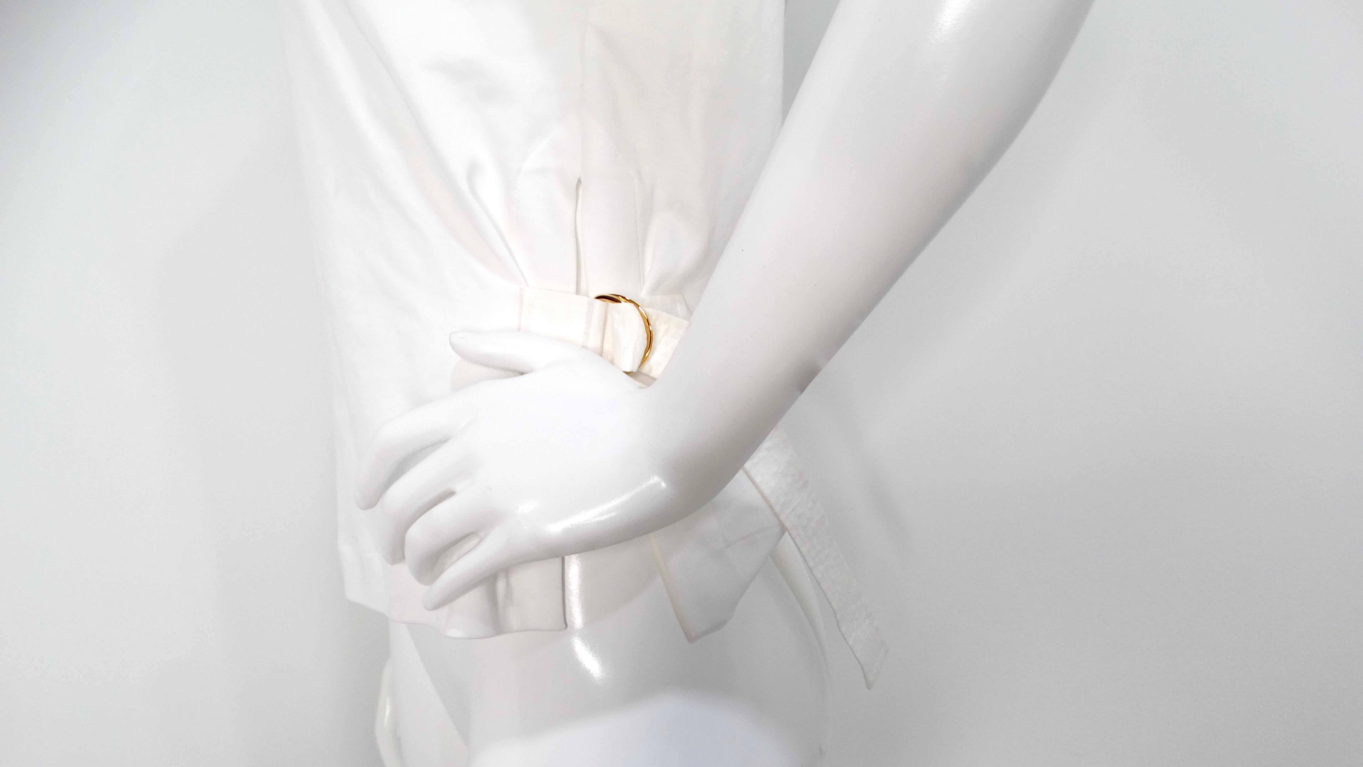 Gray Louis Vuitton White Cotton T-shirt With Gold-Tone Monogram Charms & Strap For Sale