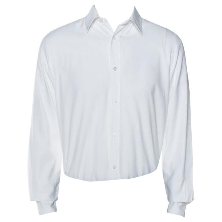 Louis Vuitton White Cotton Twill Long Sleeve Shirt M