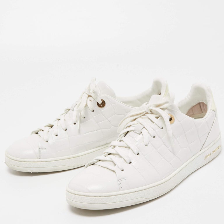 Louis Vuitton White Leather Frontrow Logo Embellished Lace Up Sneakers Size  38.5 at 1stDibs  louis vuitton front row sneakers white, louis vuitton  white leather sneakers, louis vuitton frontrow sneaker white
