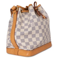 LOUIS VUITTON white Damier Azur canvas NOE BB Bucket Bag