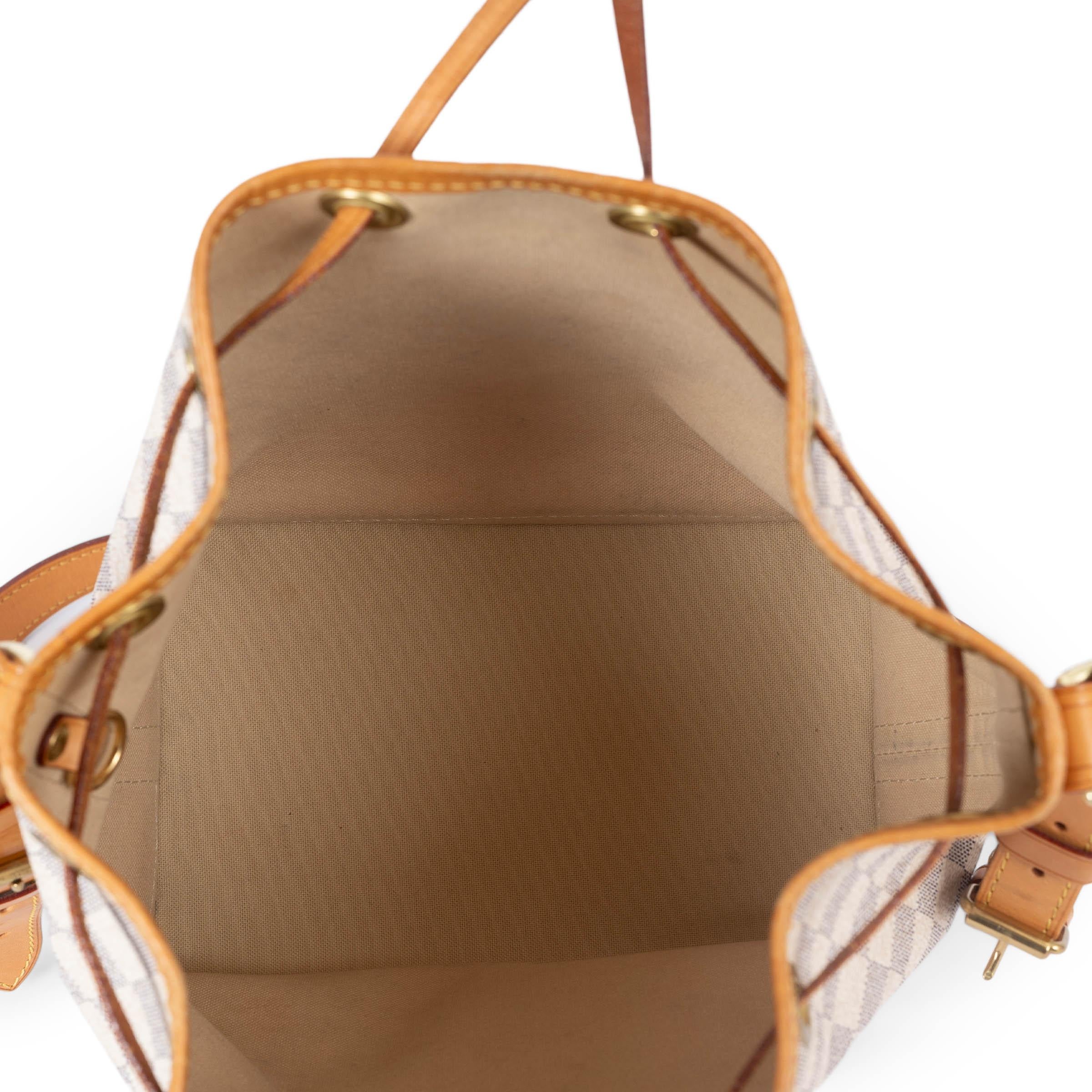 Women's LOUIS VUITTON white Damier Azur canvas NOE BB Bucket Bag