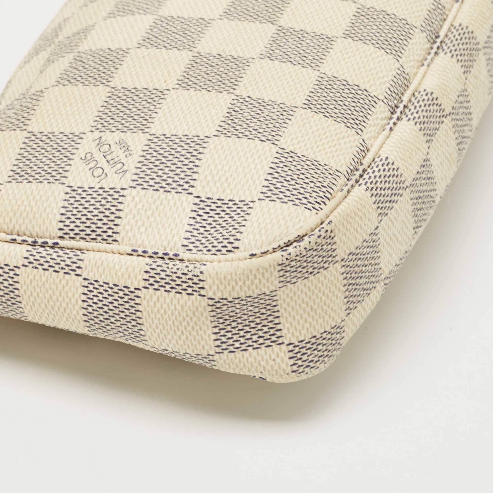 Louis Vuitton White Damier Azur Canvas Pochette Accessoires Shoulder Bag 6