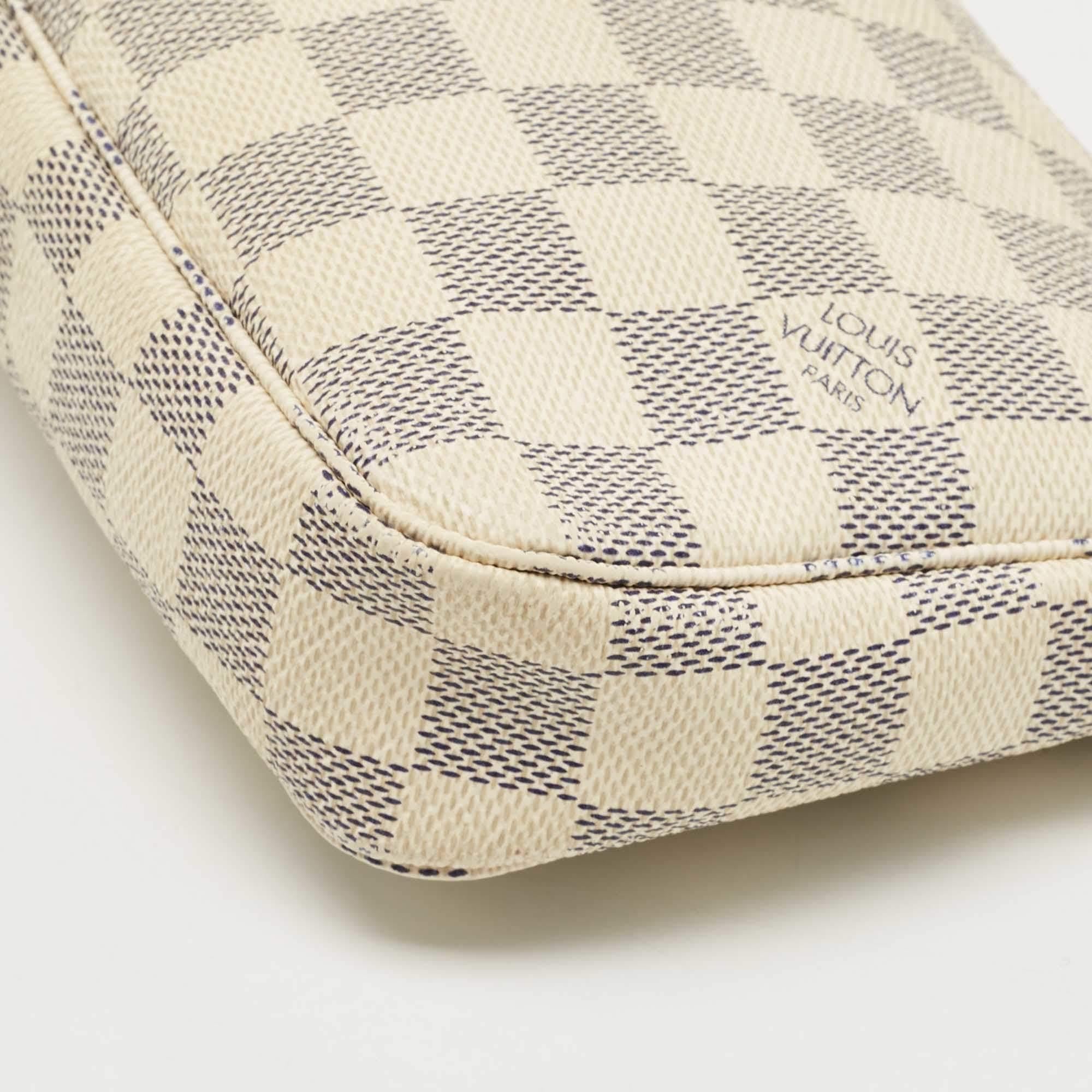Louis Vuitton White Damier Azur Canvas Pochette Accessoires Shoulder Bag 7