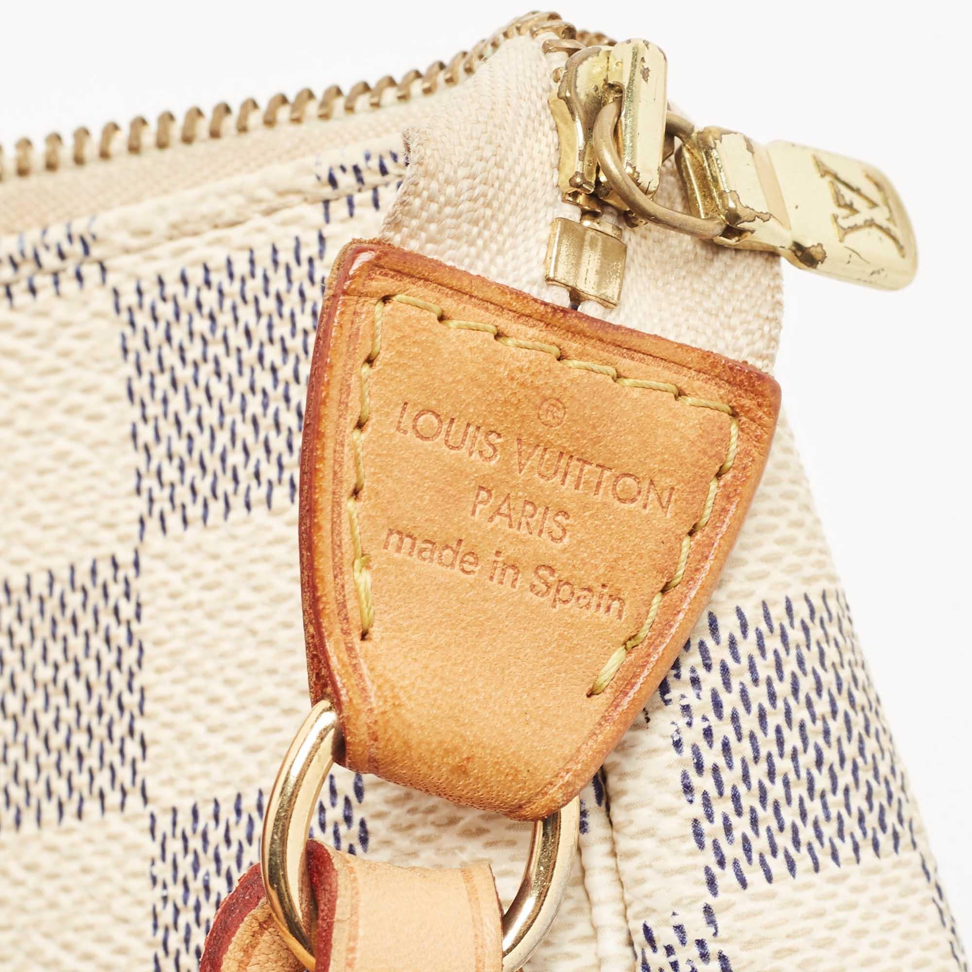 Louis Vuitton White Damier Azur Canvas Pochette Accessoires Shoulder Bag 9