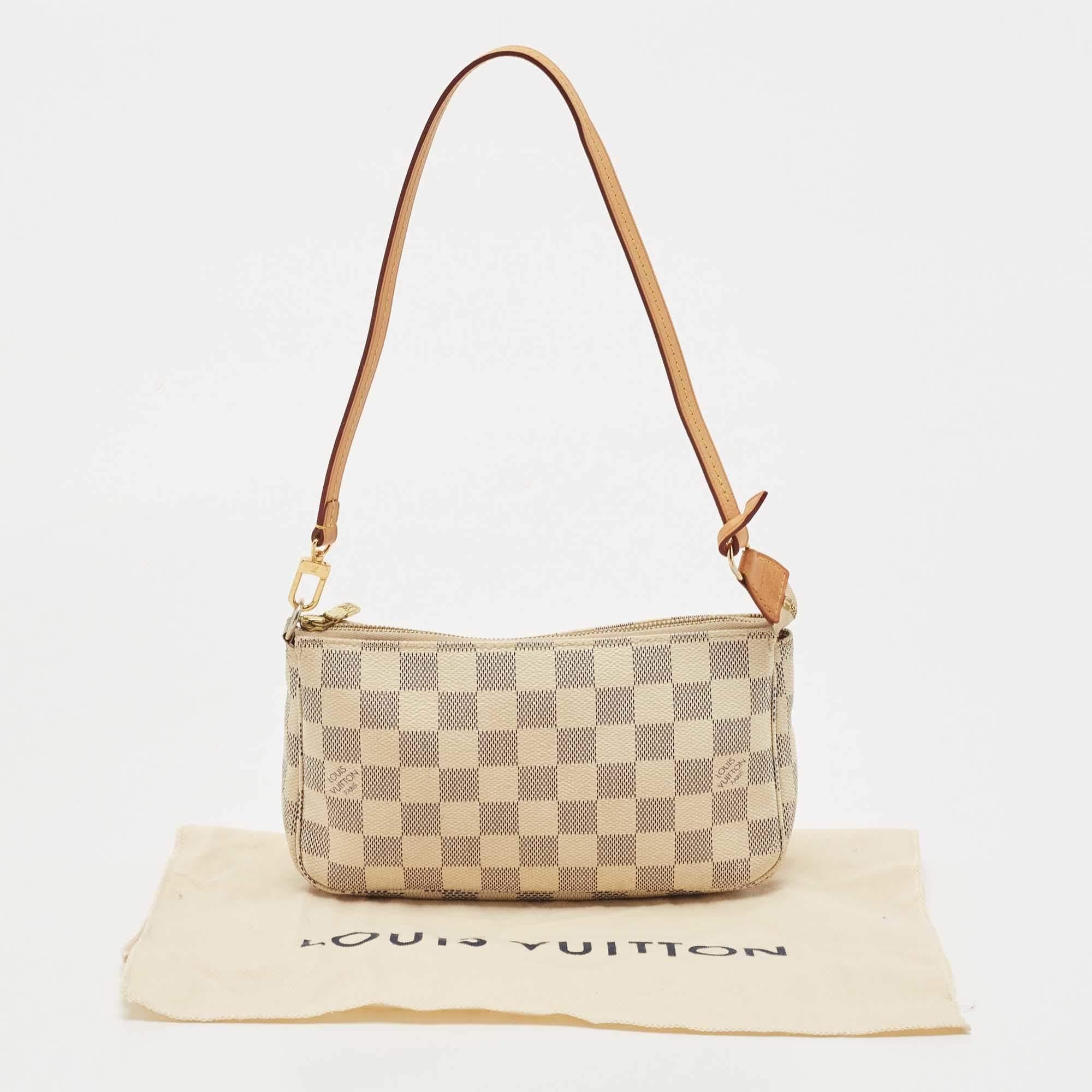 Louis Vuitton White Damier Azur Canvas Pochette Accessoires Shoulder Bag 4