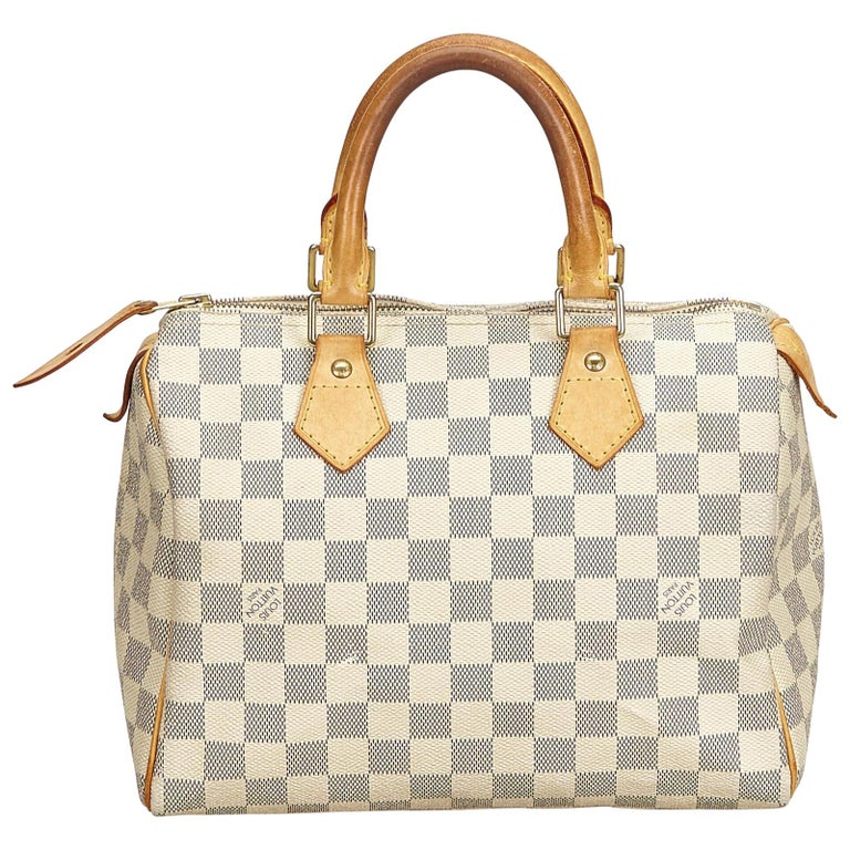 Louis Vuitton White Damier Azur Speedy 25 at 1stdibs