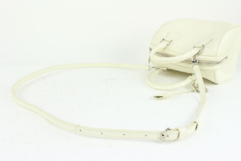 Speedy bandoulière leather handbag Louis Vuitton White in Leather - 35517436