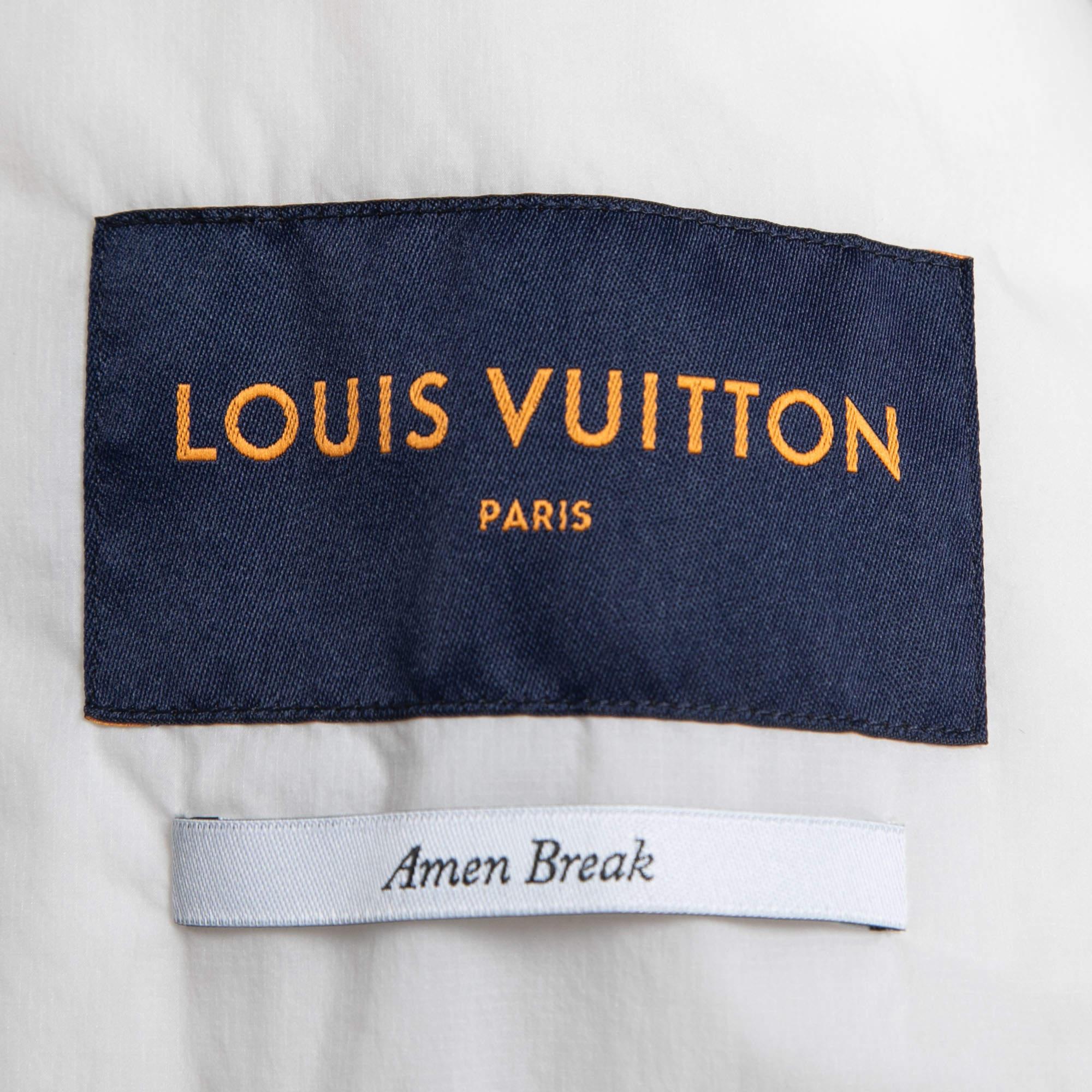 Gray Louis Vuitton White Down Cropped Rave Puffer Jacket For Sale