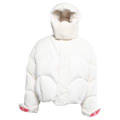 Used Louis Vuitton White Down Cropped Rave Puffer Jacket