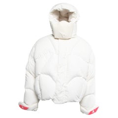Louis Vuitton White Down Cropped Rave Puffer Jacket L