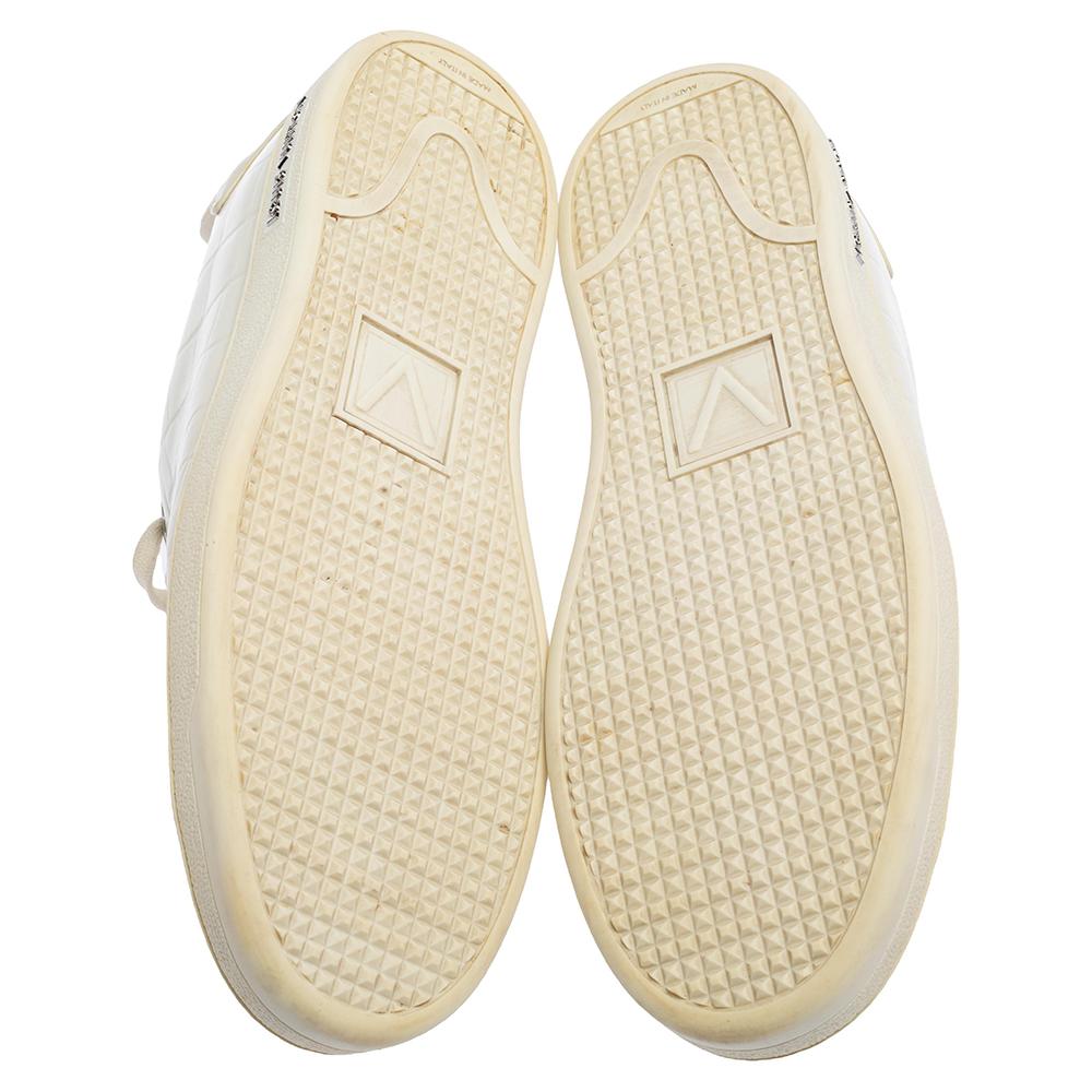 Louis Vuitton White Embossed Leather Frontrow Low-Top Sneaker Size 42.5 1