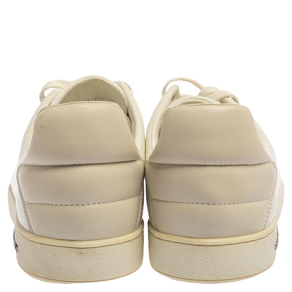 Louis Vuitton White Embossed Leather Frontrow Low-Top Sneaker Size 42.5 2