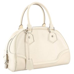 Louis Vuitton White Epi Leather Montaigne Bowling GM Bag