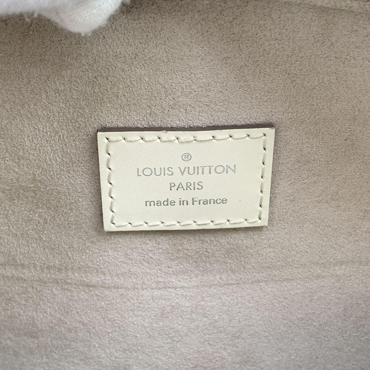Gray Louis Vuitton White Epi Leather Pont Neuf GM Bag Satchel