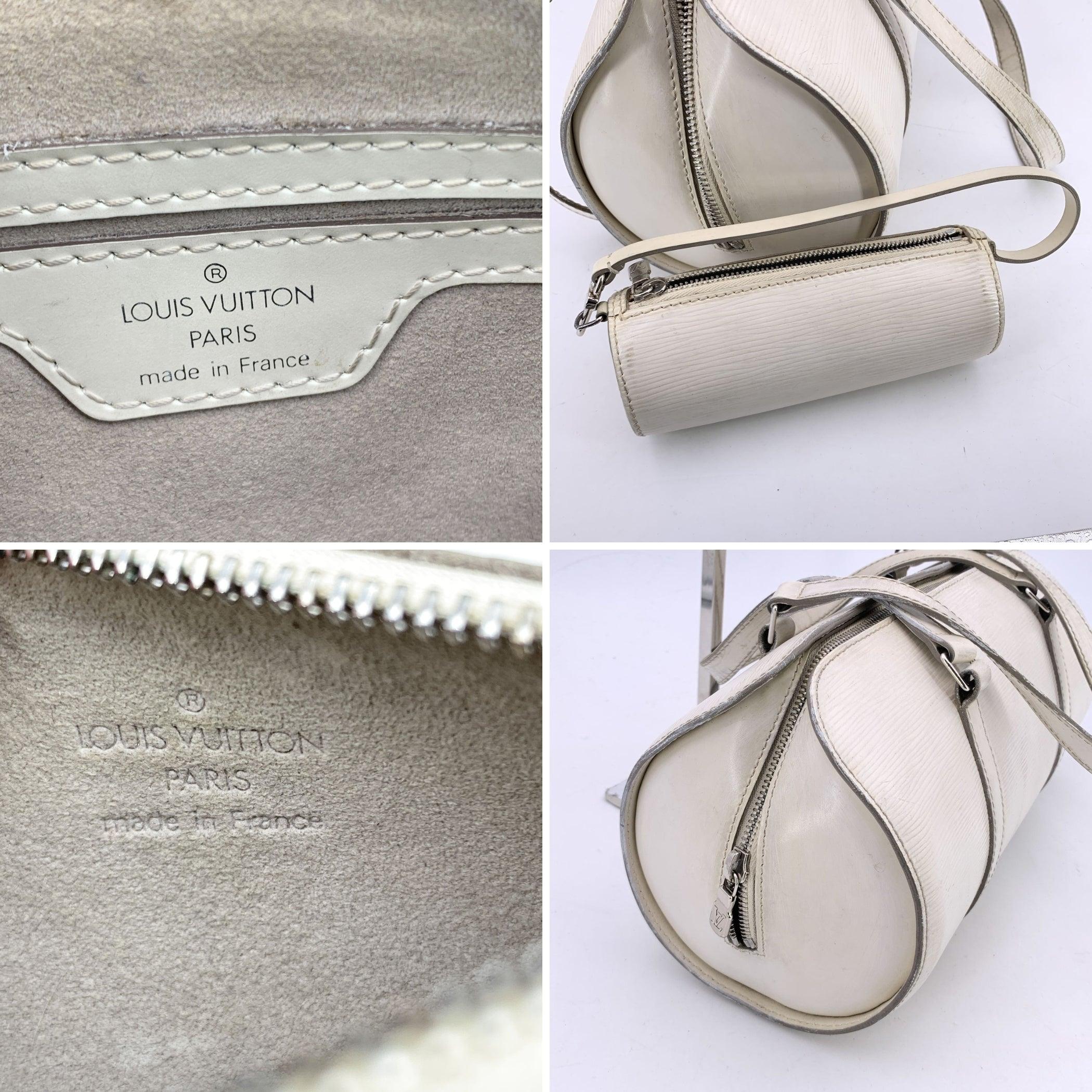 Louis Vuitton White Epi Leather Soufflot Bag Handbag with Pouch For Sale 1
