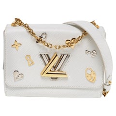Louis Vuitton Vintage White NS Twist MM Leather Shoulder Bag
