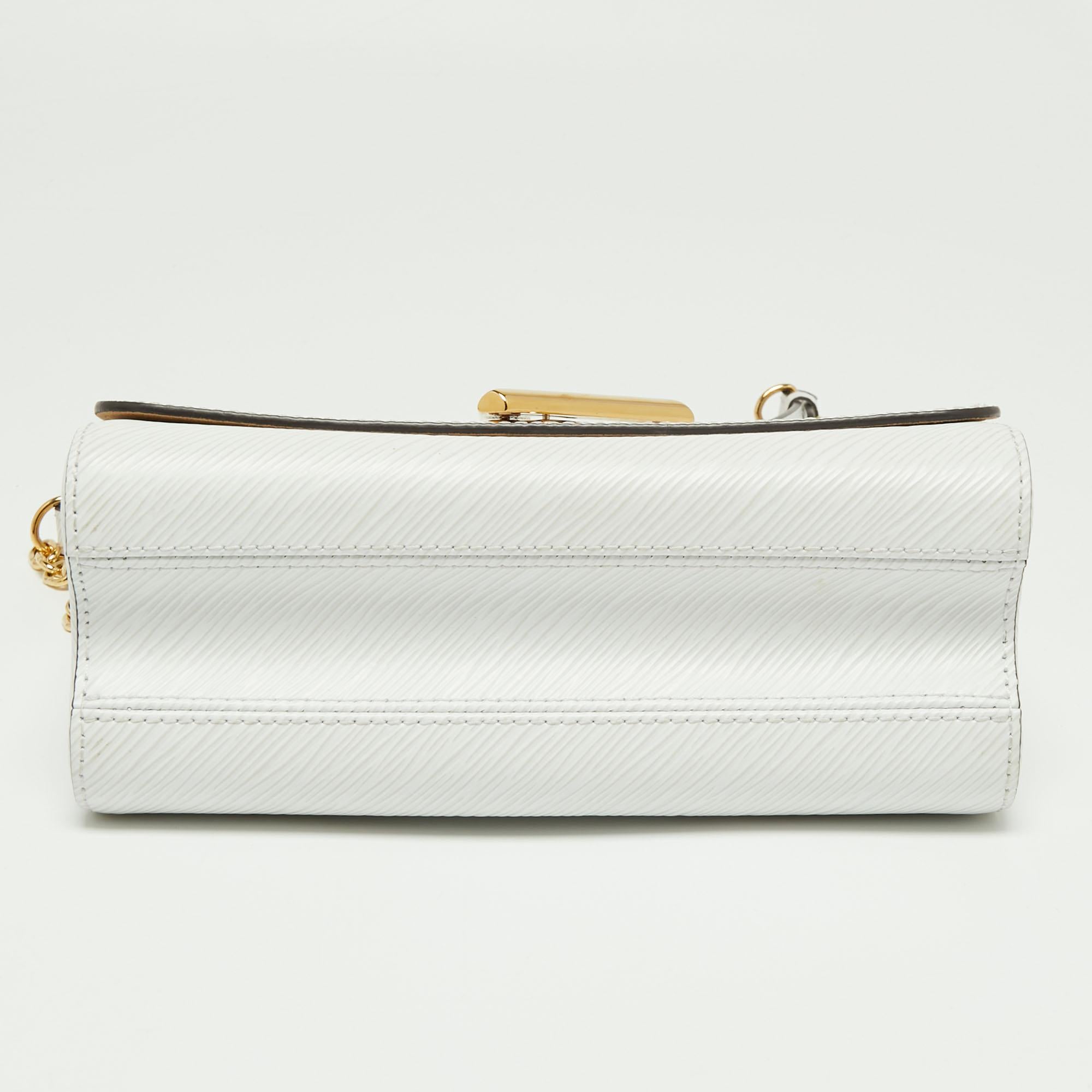 Louis Vuitton White Epi Leather Twist MM Bag 6