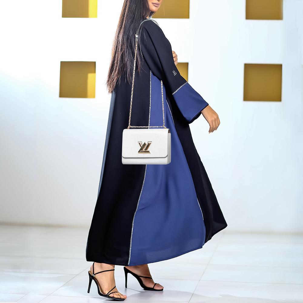 Louis Vuitton White Epi Leather Twist MM Bag In Good Condition In Dubai, Al Qouz 2