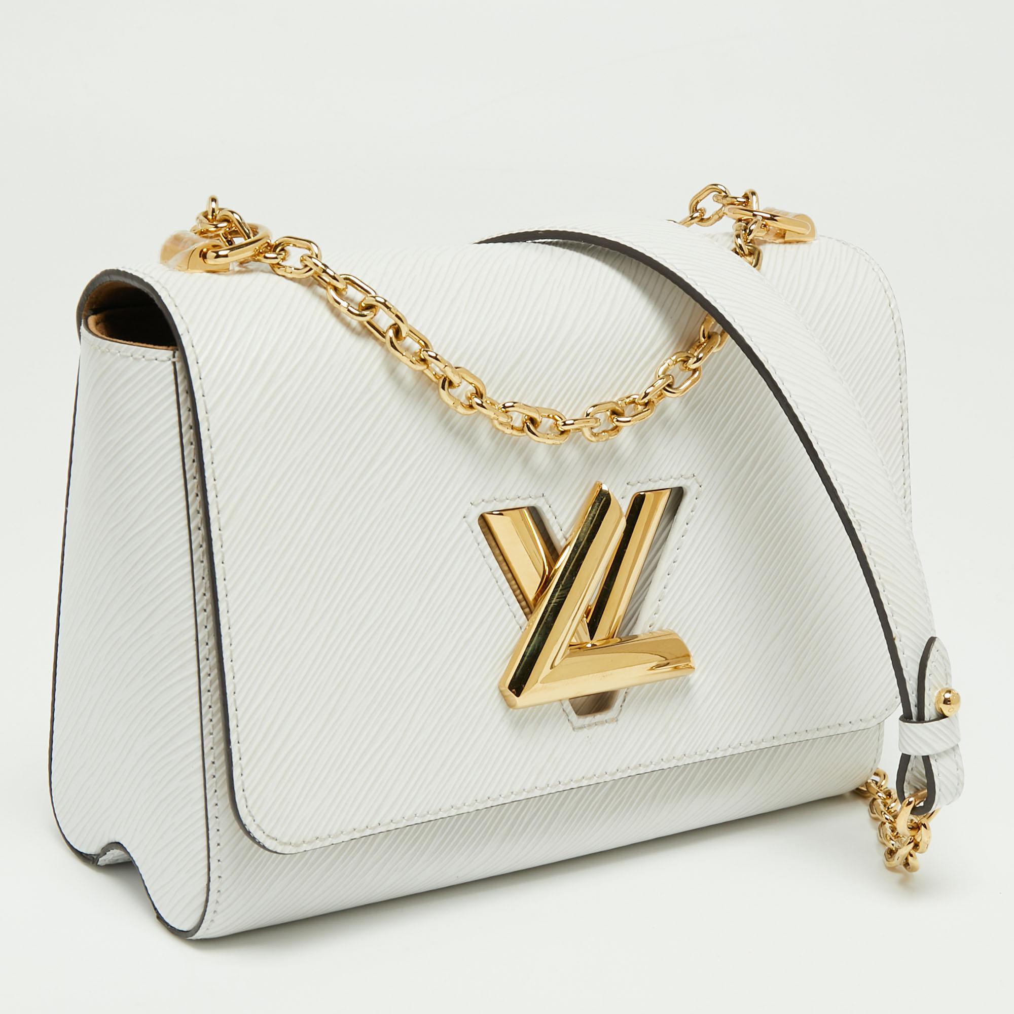Women's Louis Vuitton White Epi Leather Twist MM Bag