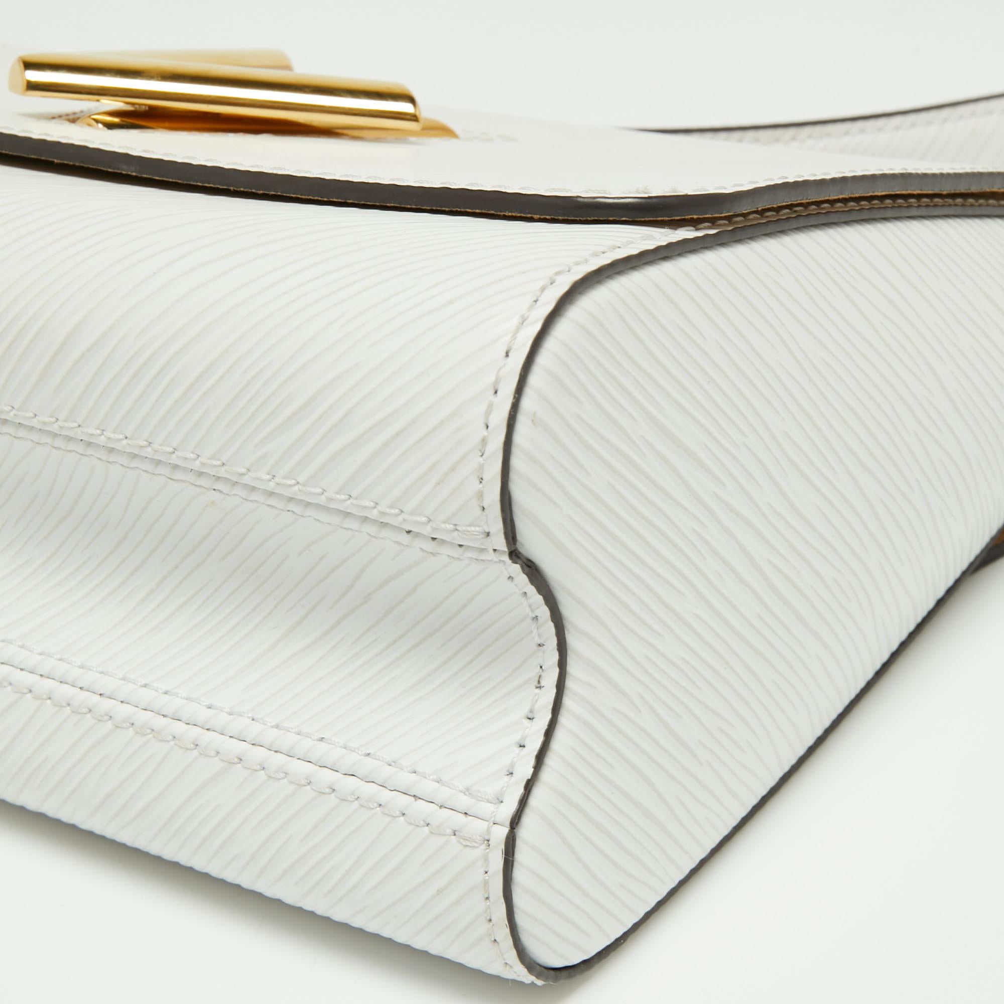 Louis Vuitton White Epi Leather Twist MM Bag 3