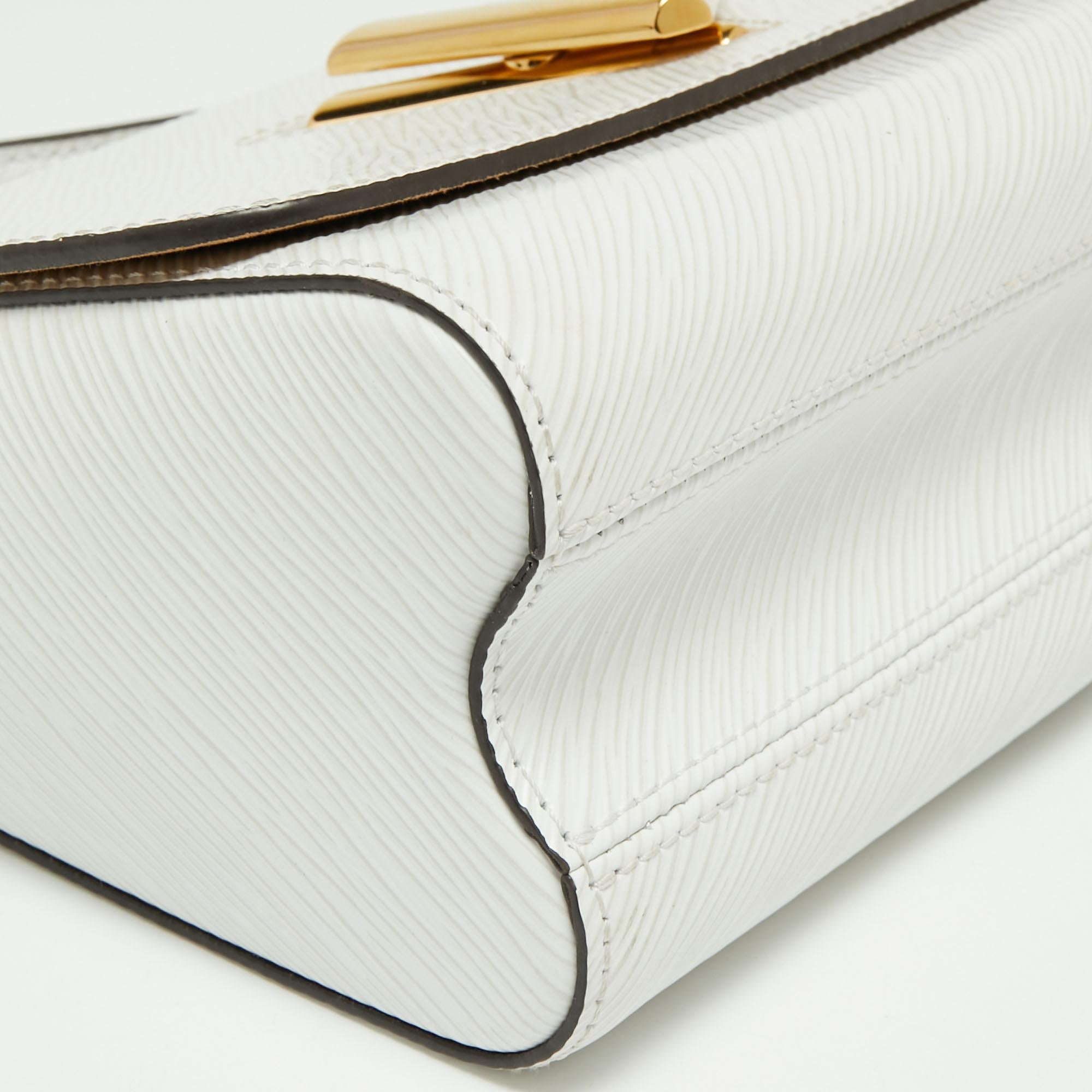 Louis Vuitton White Epi Leather Twist MM Bag 5