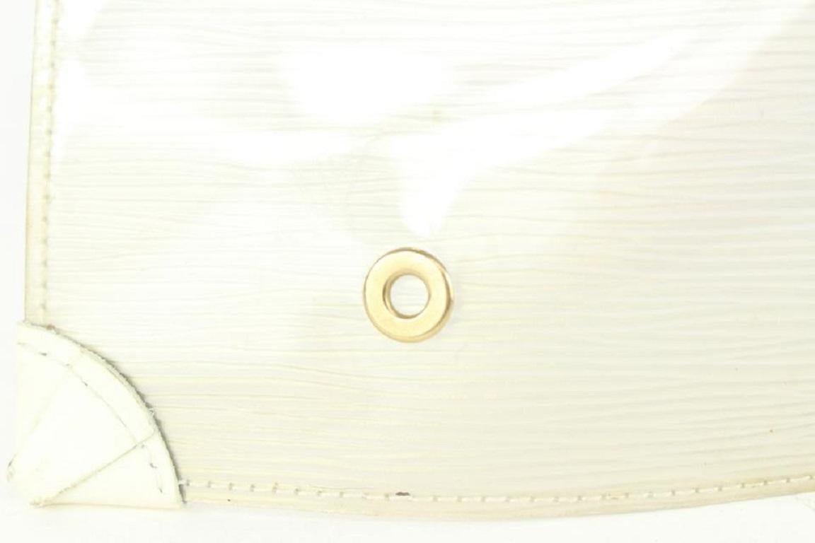 Women's Louis Vuitton White Epi Plage Clear Pochette Accessoires Wristlet Pouch 1015lv30