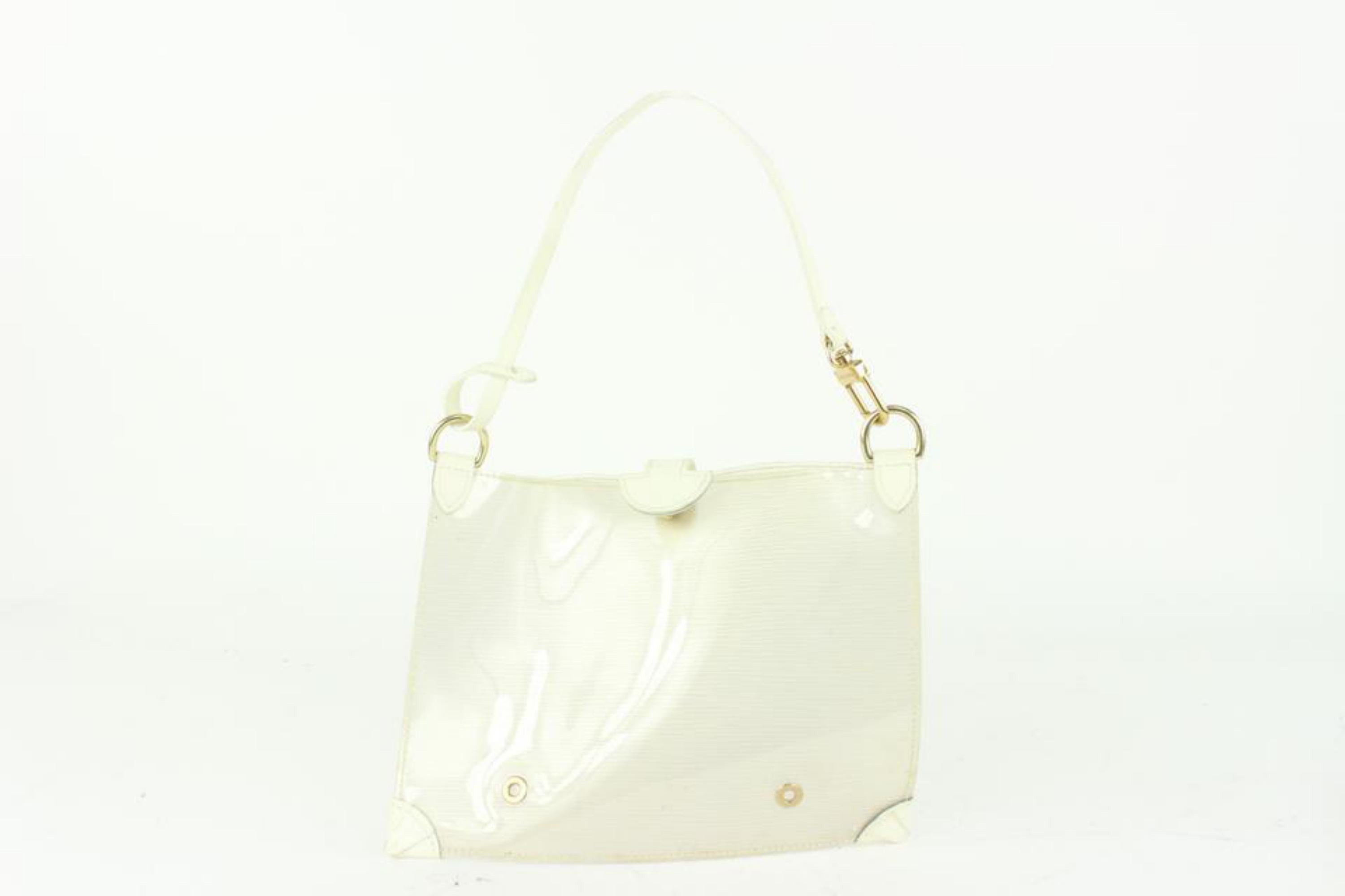 Louis Vuitton White Epi Plage Clear Pochette Accessoires Wristlet Pouch 1015lv30 For Sale 4