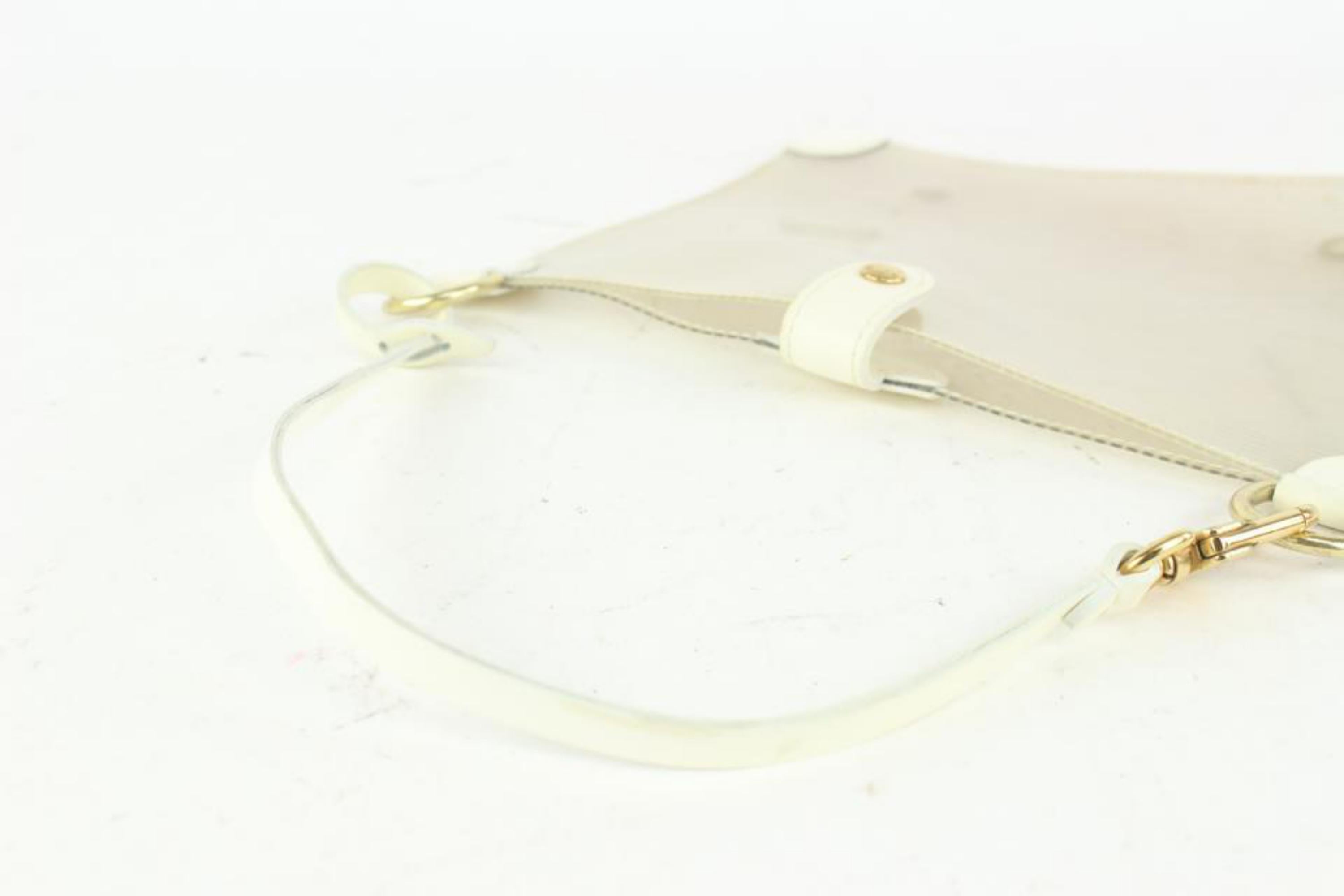 Louis Vuitton White Epi Plage Clear Pochette Accessoires Wristlet Pouch 1015lv30 For Sale 5