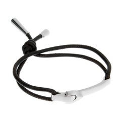 Bracciale in pelle con bracciale in oro bianco Louis Vuitton