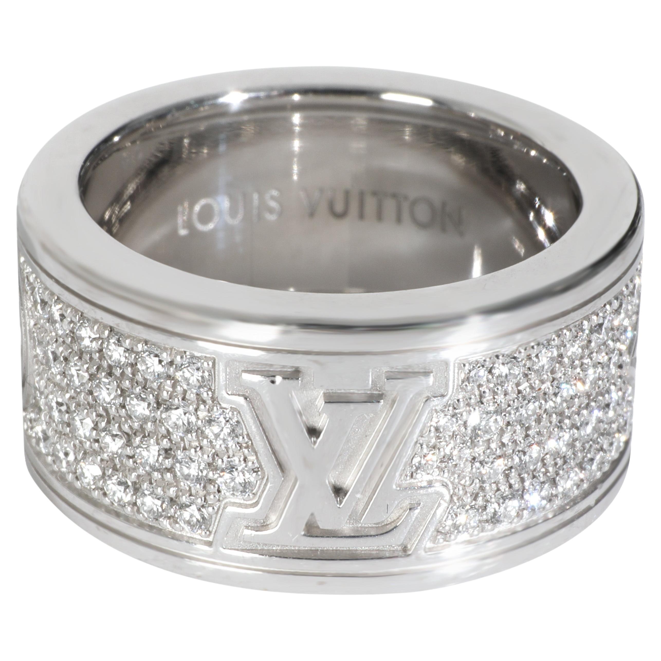 Anello Louis Vuitton in oro bianco con diamante Les Gastons Grande