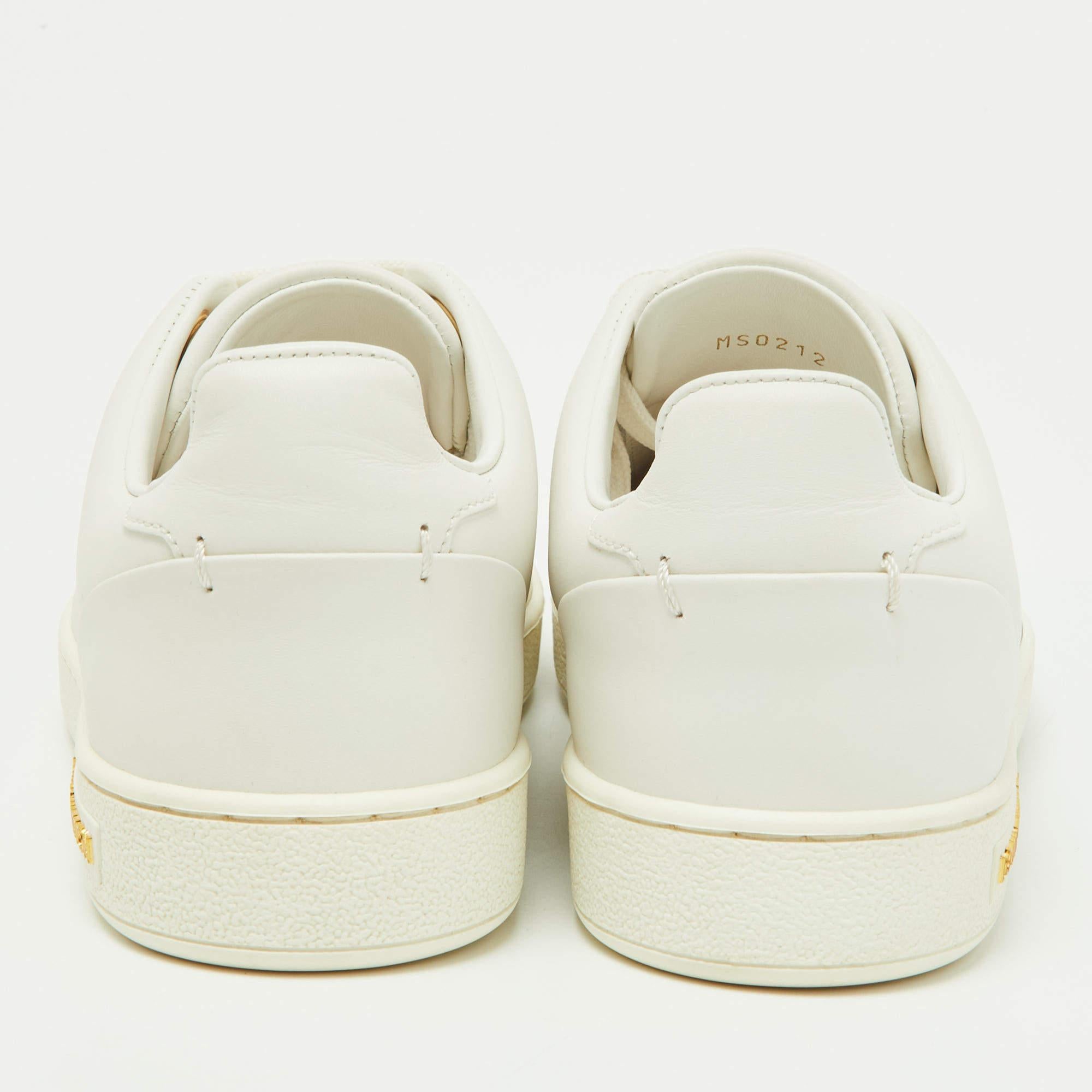 Louis Vuitton White/Gold Leather Frontrow Sneakers Size 36 3