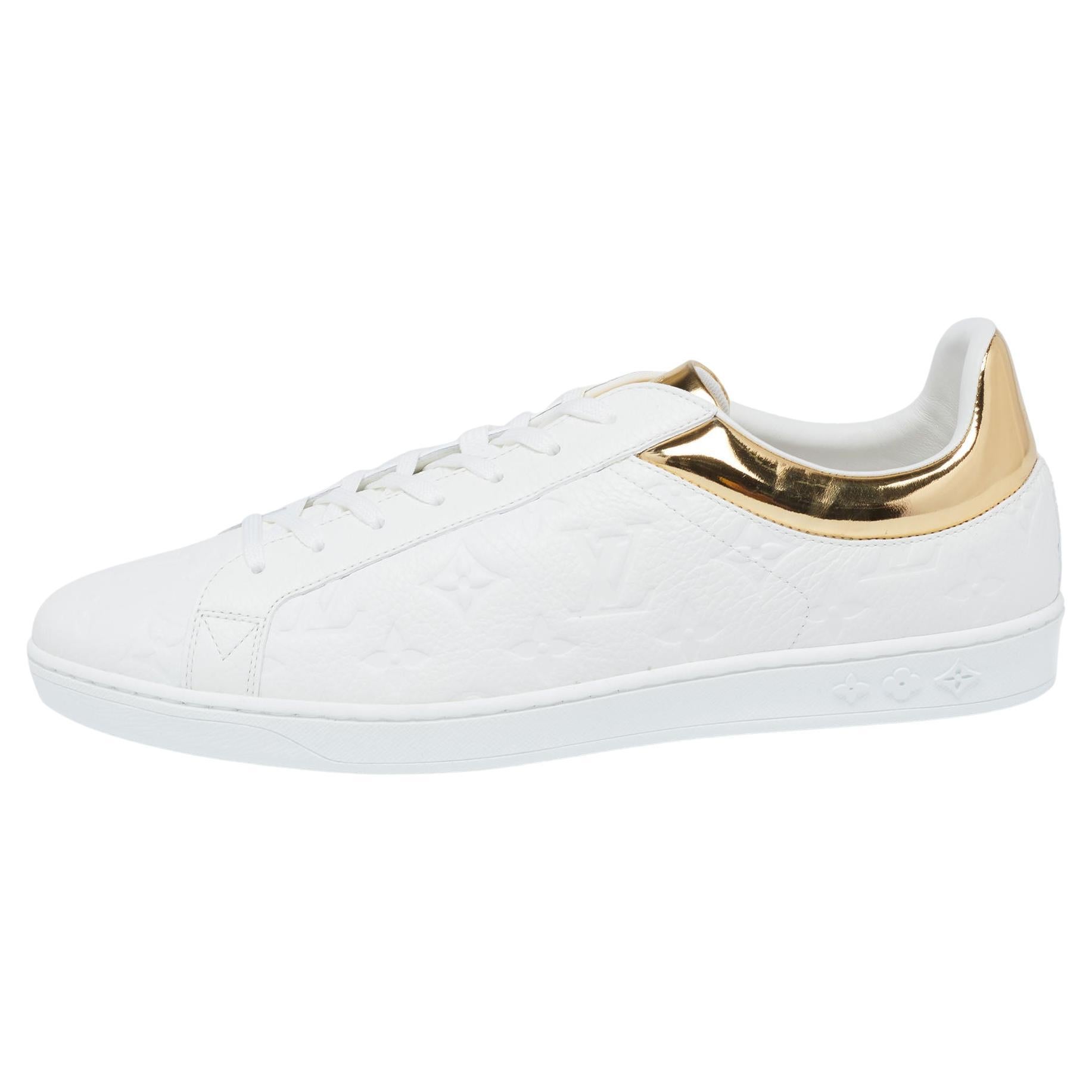 Luxembourg leather low trainers Louis Vuitton White size 42.5 EU