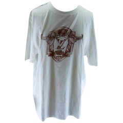 Louis Vuitton White Graffiti Initial Logo T-shirt 226166 Tee Shirt