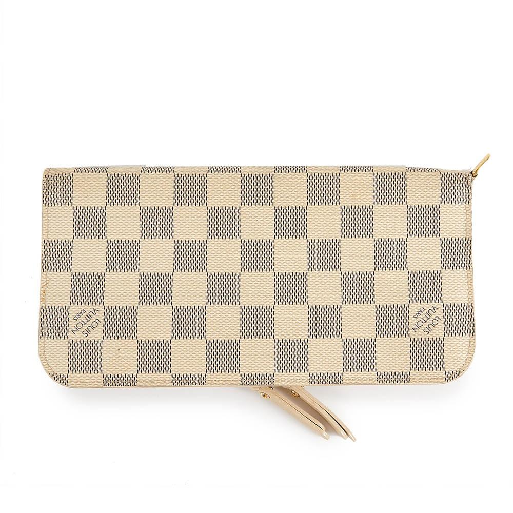louis vuitton white checkered wallet
