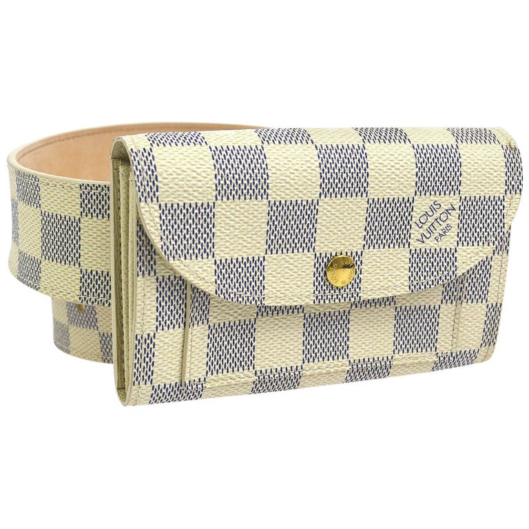 Louis Vuitton White Gray Men&#39;s Women&#39;s Pouch Bum Fanny Pack Waist Belt Bag For Sale at 1stdibs
