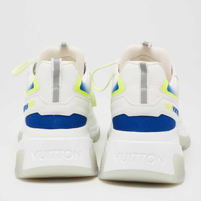 Louis Vuitton White/Green Leather and Mesh Run Away Pulse Sneakers Size 42  at 1stDibs