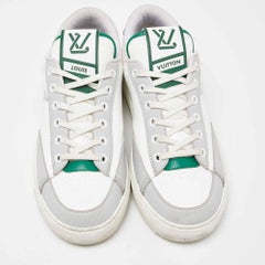 Louis Vuitton White/Green Leather Charlie Sneakers Size 39