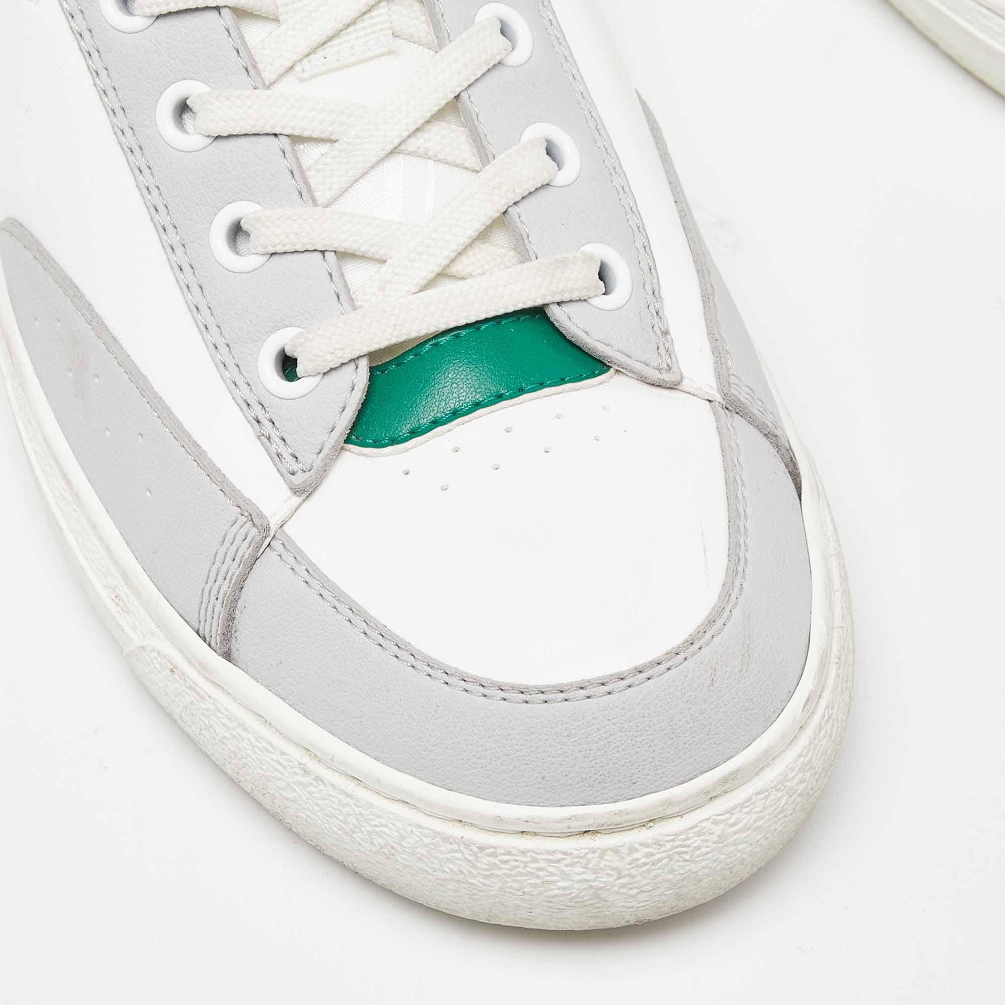 Louis Vuitton White/Green Leather Charlie Sneakers Size 39 2