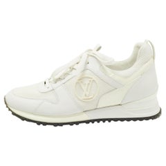 Louis Vuitton White/Grey Leather and Mesh RunAway Sneakers Size 39