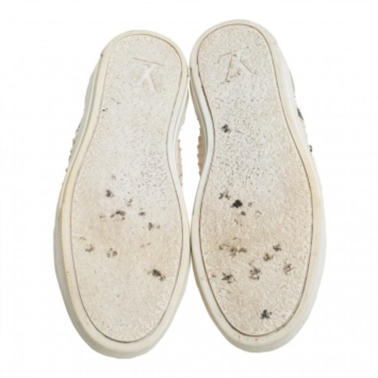 Louis Vuitton White/Grey Python And Suede Zip Up High Top Sneakers Size 40 For Sale 1