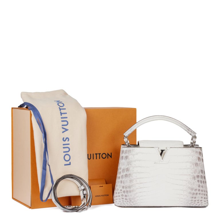 LOUIS VUITTON White Himalaya Matte Crocodile Leather Capucines MM For Sale  at 1stDibs