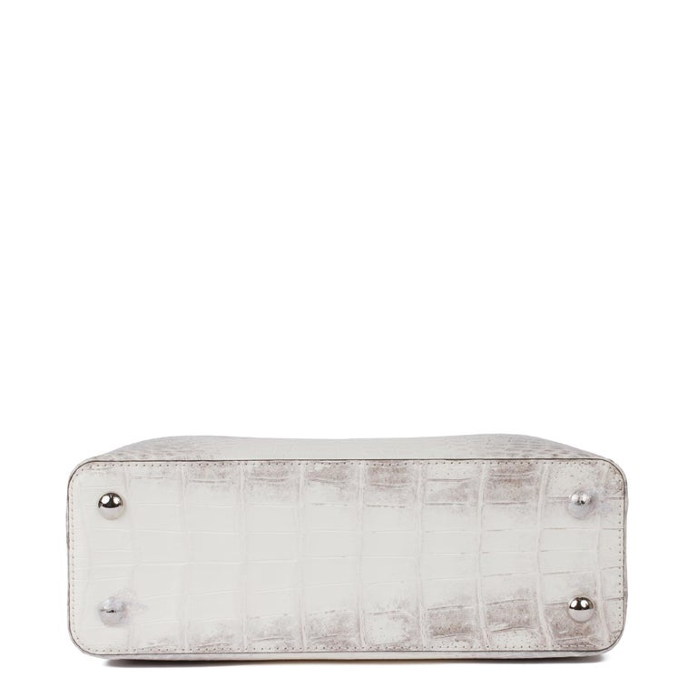 LOUIS VUITTON White Himalaya Matte Crocodile Leather Capucines MM For Sale  at 1stDibs